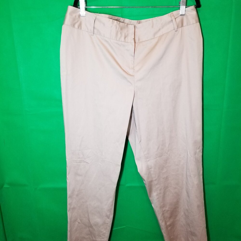 Lane Bryant Womens‎ Size 16 Pants Tan Ankle Curvy Stretch Office Wedding